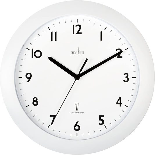 Acctim Cadiz RC Wall Clock 25.5cm White 25 cm 74132