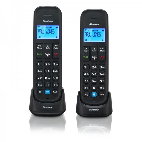 Binatone Veva 1915 Call Blocker Twin Dect Simple Designer Black Handset Tam Cordless Phone 6605