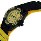 Ravel Boys Black & Yellow Polka Dots Time Teacher Velcro Nylon Strap Watch R1507.25 NEEDS BATTERY