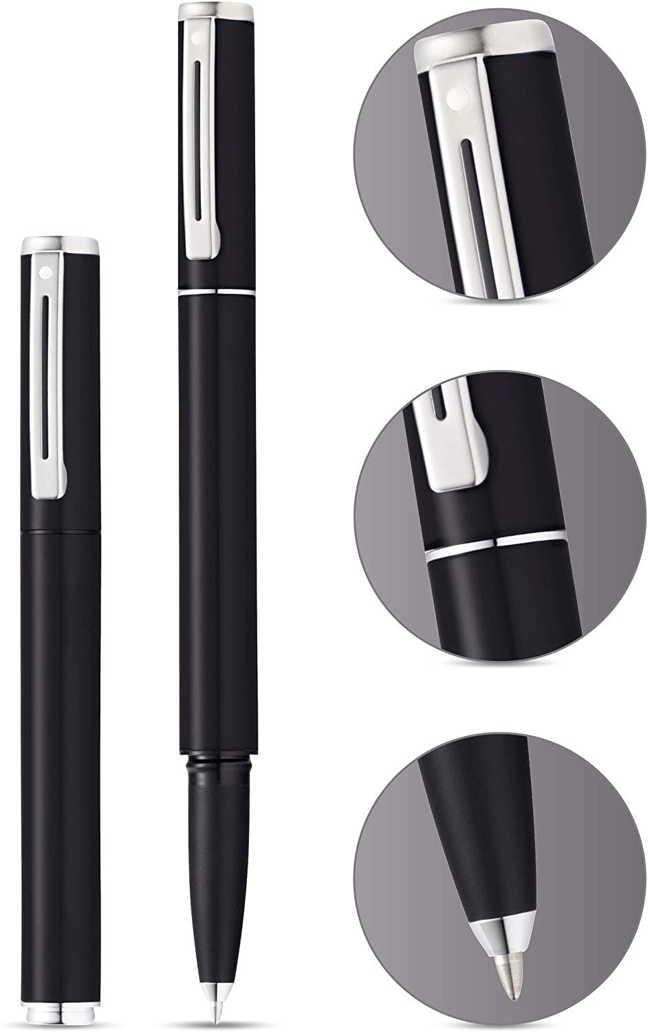 Sheaffer E1920551 Pop Rollerball Pen Medium Tip BLACK with Chrome Trim Black Ink