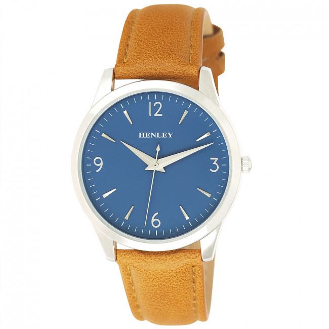 Henley Mens Contemporary City Watch Leather Strap Watch H02196