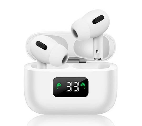 True Wireless Headset with LED Display - White