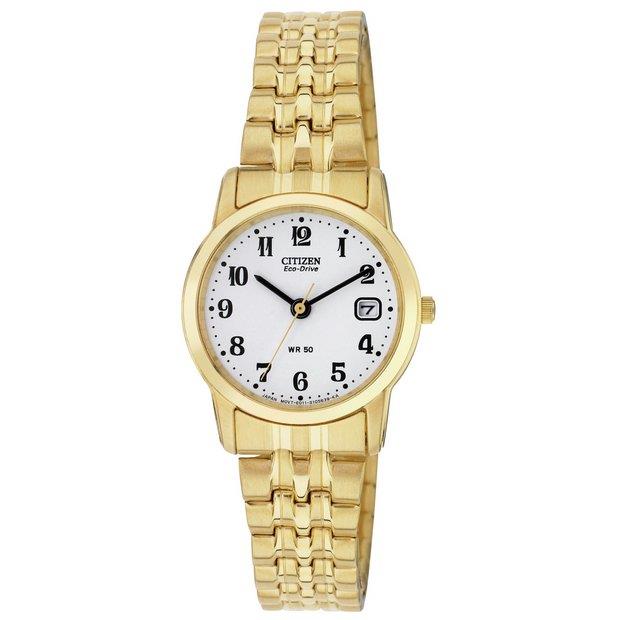 Citizen Ladies Gold Coloured Stainless Steel Expander Watch EW2152-91A