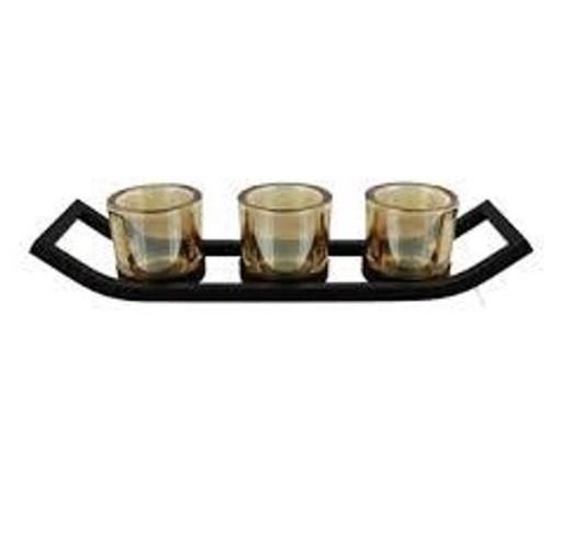 Hestia Tealight Candle Holder Smoked Glass HE662