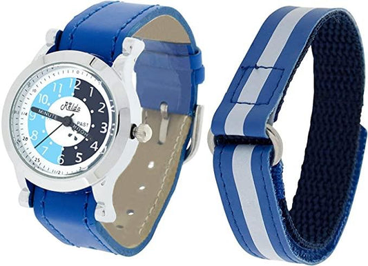 Relda Childrens Analogue Velcro Nylon Strap Mens Watch with extra strap REL87 NEEDS BATTERY