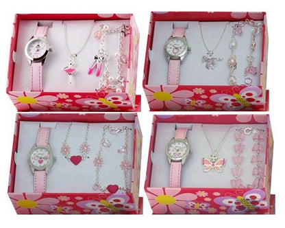 Ravel Girls Children Little Gems Watch & Jewellery Set Available Multiple Design R22 - CLEARANCE NEEDS RE-BATTERY