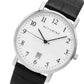 Accurist Mens Dated White Dial With Black Leather Strap Watch 7369