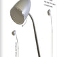 Santa Maria Reading Floor Lamp Silver LED 7w L5511SV