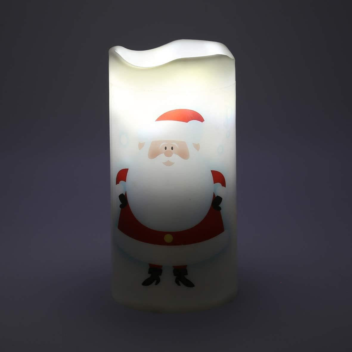 The Christmas Workshop 47260 Santa LED Projector Candle | 4 Festive Patterns | Safe and Flameless | Enchanting and Magical | Festive Lighting