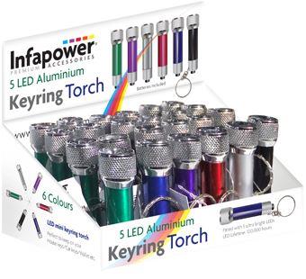 Infapower 5 LED Aluminium Keyring Torch (pack of 24)