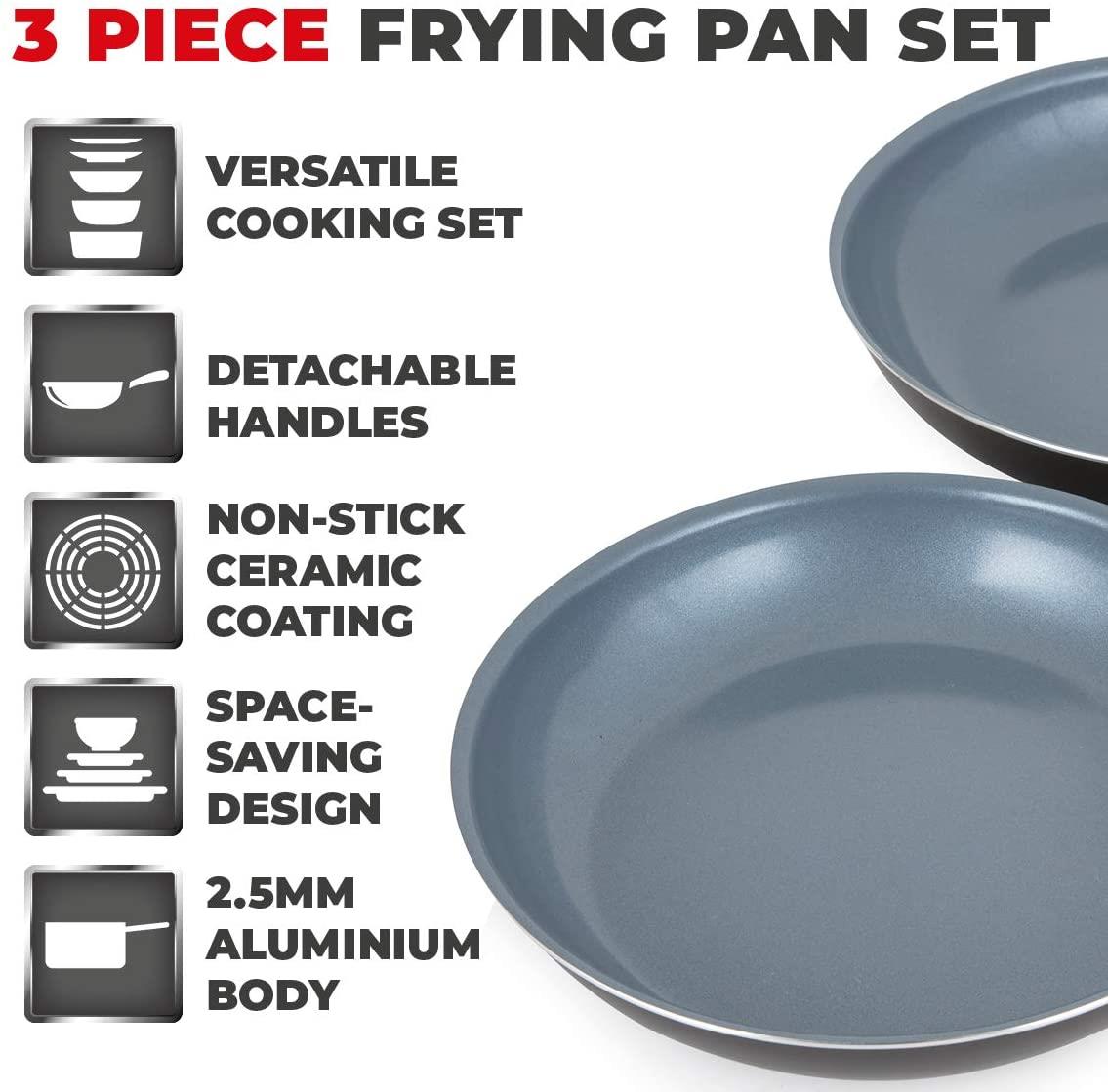 Tower Freedom 3 Piece 26/30cm Cookware Set with Ceramic Coating- T800202