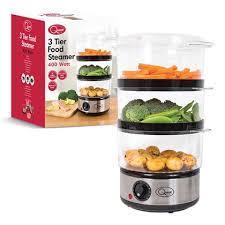 Quest 3 Tier Food Steamer 3 Separate Compartments 400 W