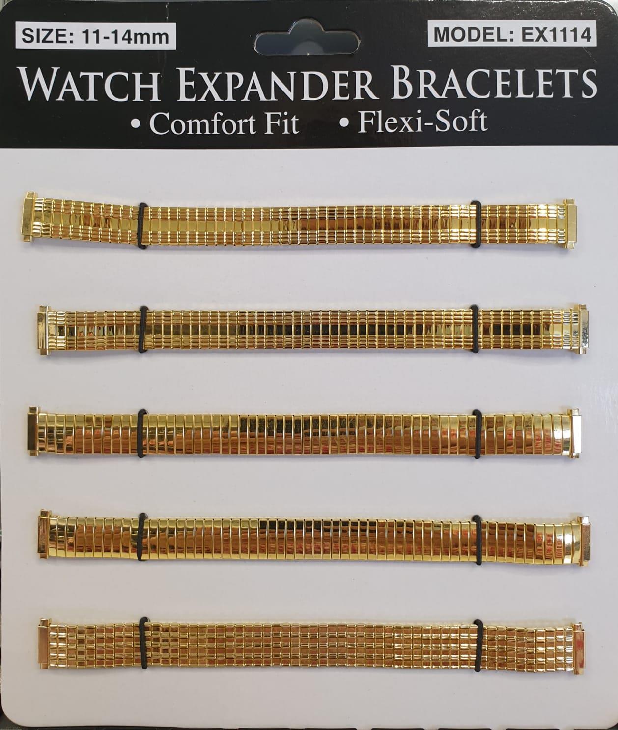 Watch Straps 11-14mm Expander 6 pack EX1114 Gold Colour