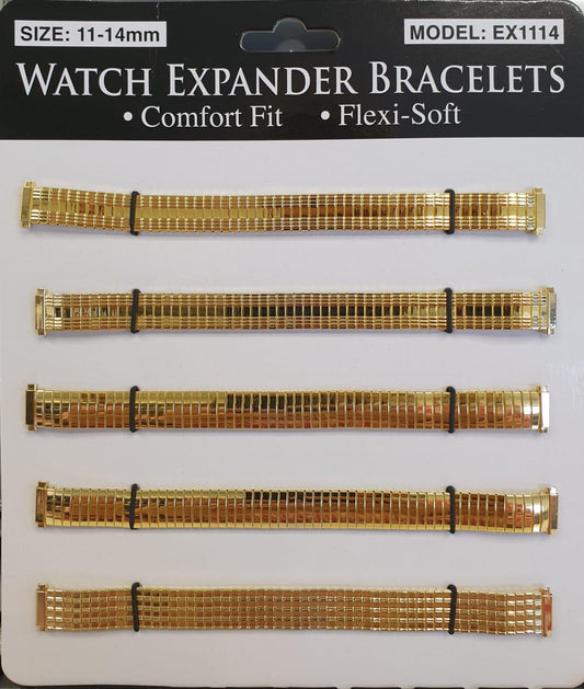 Watch Straps 11-14mm Expander 6 pack EX1114 Gold Colour
