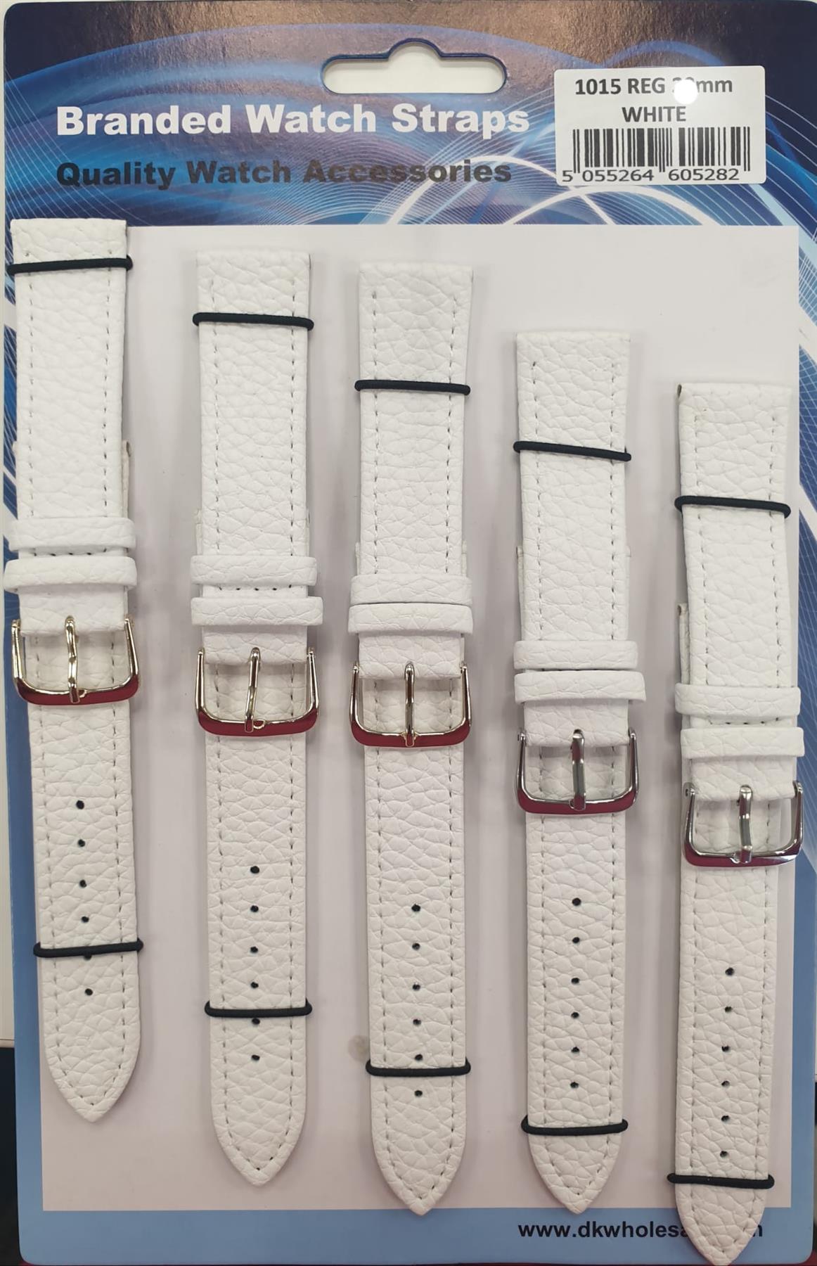 White Leather Watch Straps Pk5 size 1015W Available Multiple Size