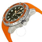Bulova Marine Star Automatic Black Dial Orange Rubber Mens Watch 98b207