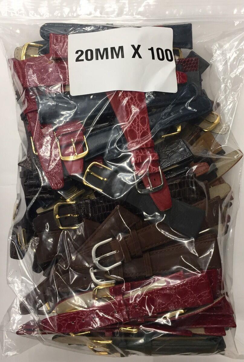 100PCS Assorted Watch Straps In One Size Available pack size 12mm-20mm