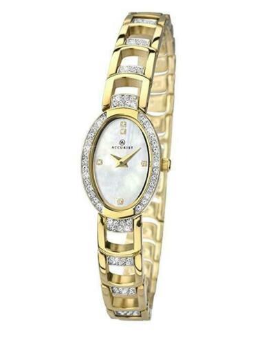 Accurist Ladies Gold Tone Stone Set Dial, Bezel & Bracelet Watch