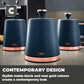 Tower Cavaletto 3 Piece Canister Set Blue/Rose gold