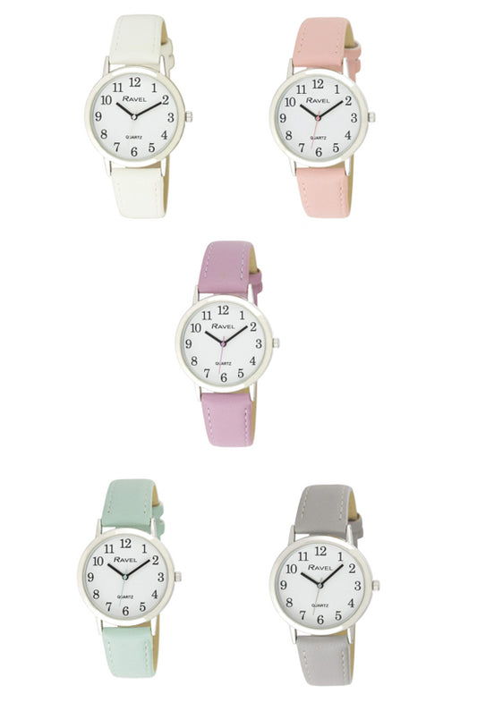 Ravel Ladies Basic Strap Large Watch R0137.1 Available Multiple Colour