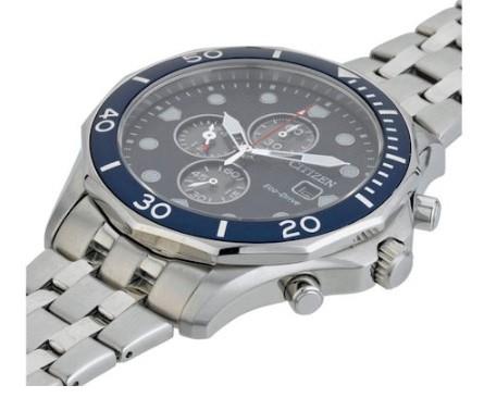 Citizen Men's Eco-Drive Chronograph Blue dial Stainless steel Bracelet Watch CA0540-56L