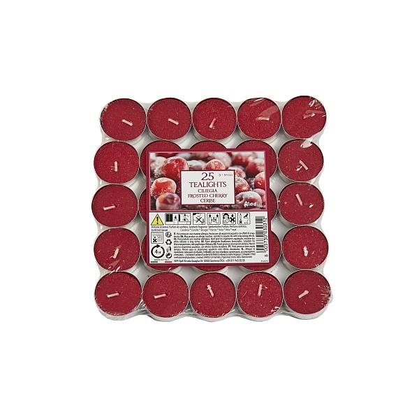 Price's Petali Frosted Cherry Tealights Candle Pack of 25- ALT251704