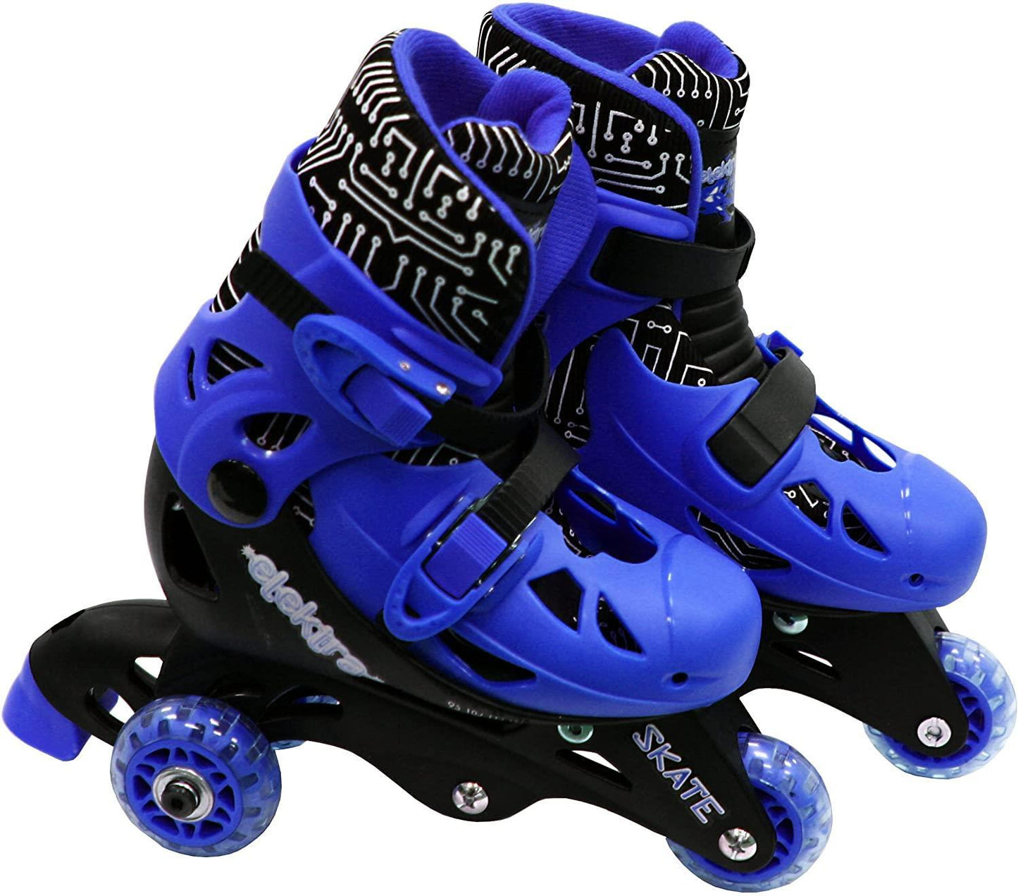 Elektra Tri Line Adjustable rolling skates Boots 3 Wheels Blue 9J-12J