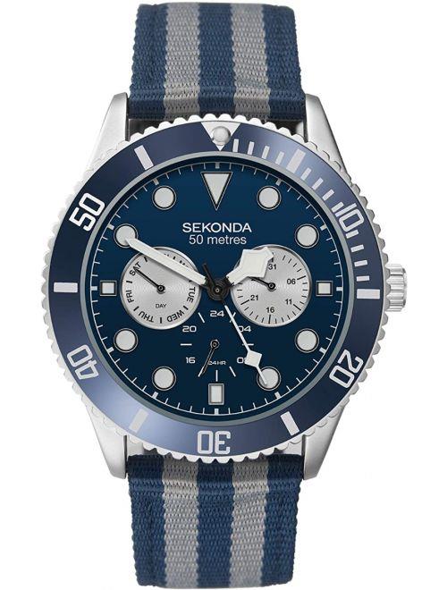 Sekonda Mens Watch With Multifunction Dial And Nylon Strap 1628