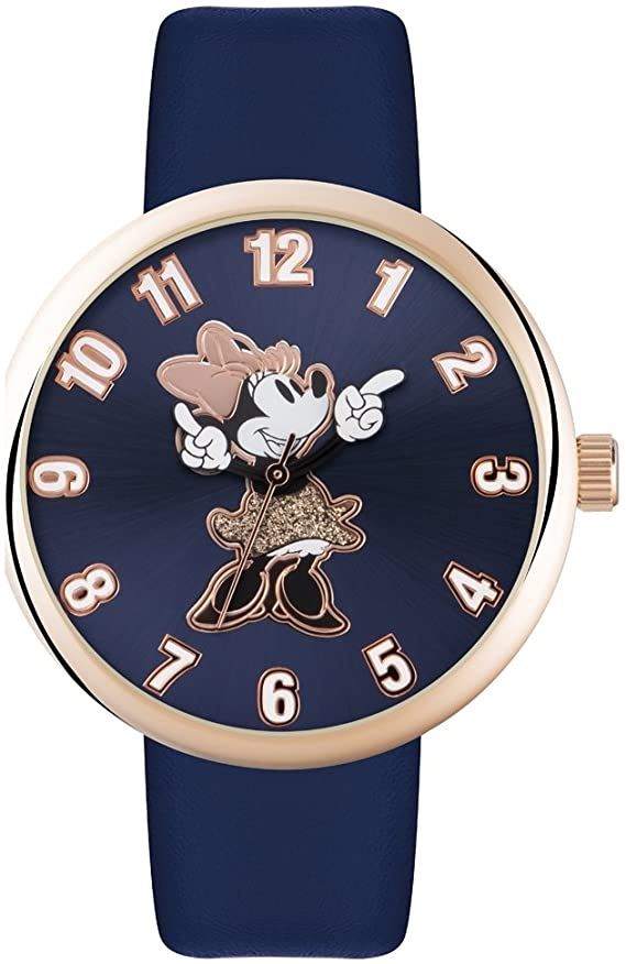 Disney Minnie Mouse Ladies Analogue Quartz Watch With Pu Strap Mn1471