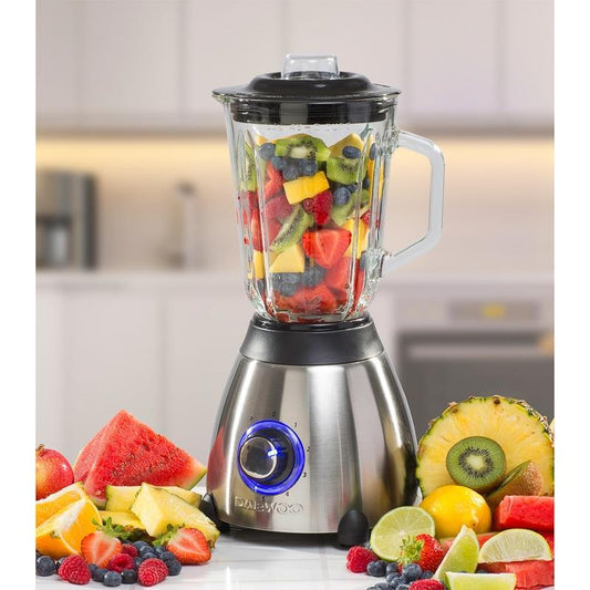 Daewoo Stainless Steel Smoothie & Shake Jug Blender | 1.5L Glass Jug