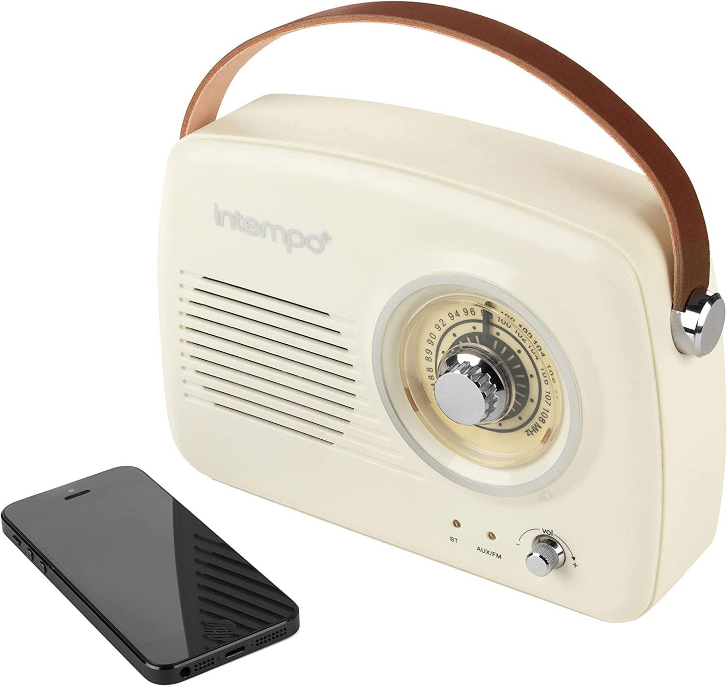 Intempo Rechargeable Bluetooth Speaker with FM Radio- Cream