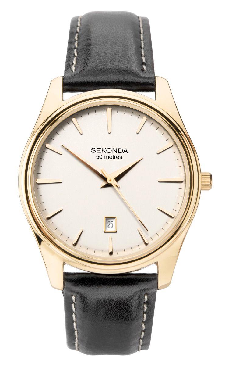 Sekonda Mens Classic Leather Champagne Strap Watch 1782