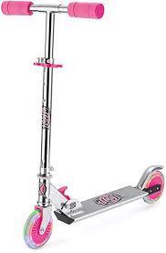 Xootz Folding Scooter With LED Wheels Pink