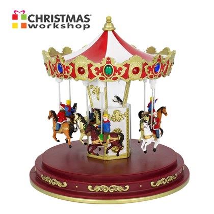 Christmas Workshop Musical LED Revolving  Up and Down Carousel (Carton of 4)