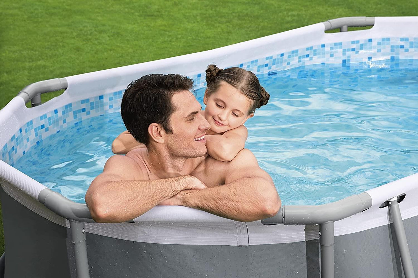 BESTWAY 10'X6'7"X33" PWR STL OVAL POOL SET (Carton of 1)