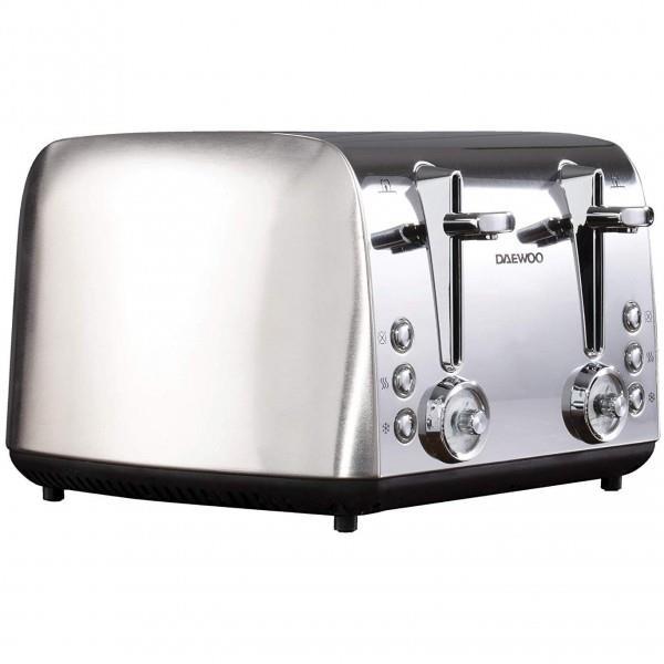 Daewoo Kingsbury Dial Toaster Stainless Steel  4 Slice SDA1749