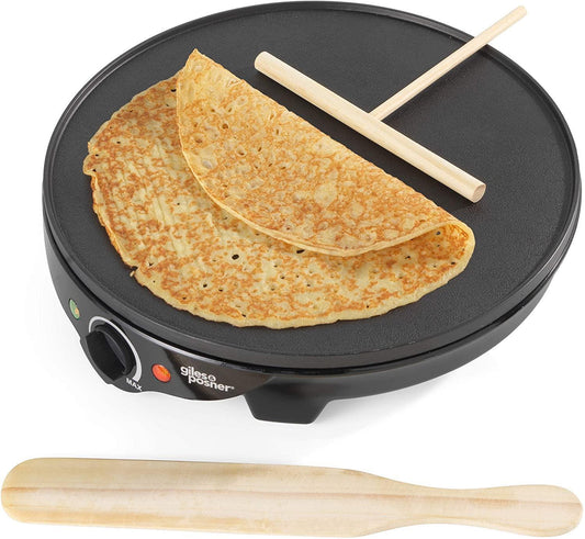 Giles & Posner® EK2510G Electric Crepe Maker | 30 cm/12 Inch Plate | 1300 W | Cook Delicious Sweet and Savoury Pancakes, Crepes and Galettes in Minutes