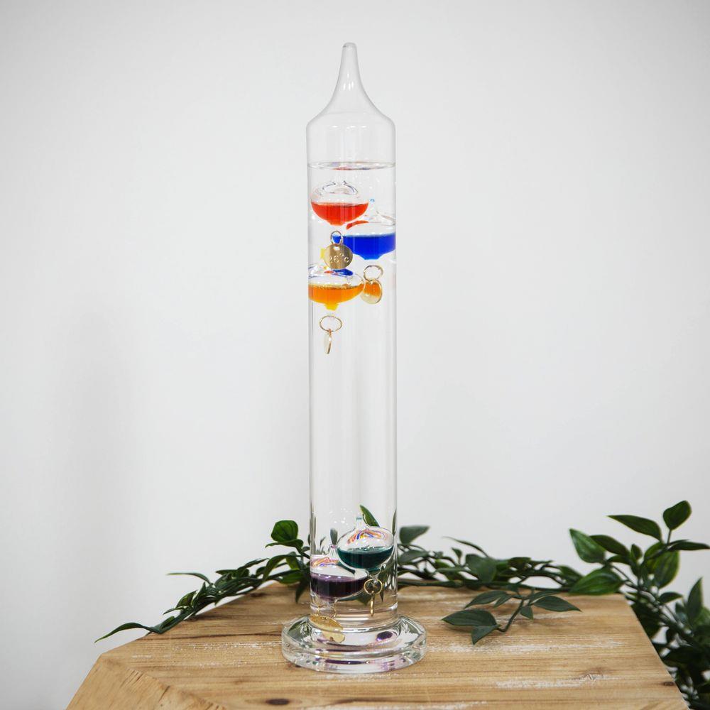 Widdop Galileo Thermometer - 28cm Multi Coloured 5 Bulb