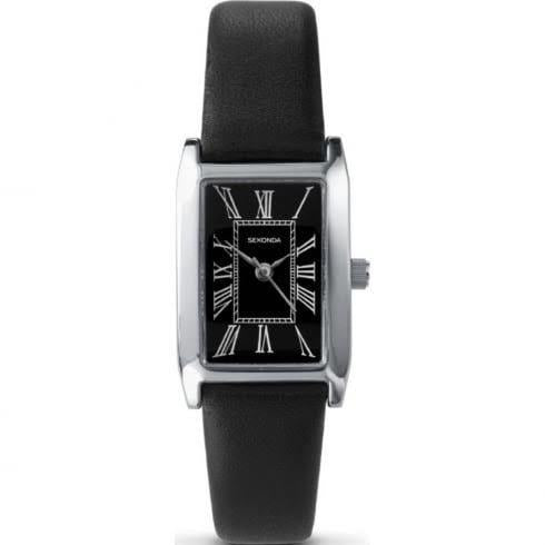 Sekonda Ladies Quartz Watch With Analogue Display And Black Leather Strap 2425