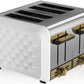 Swan Gatsby 4 Slice Toaster ST14084WHTN- White And Gold