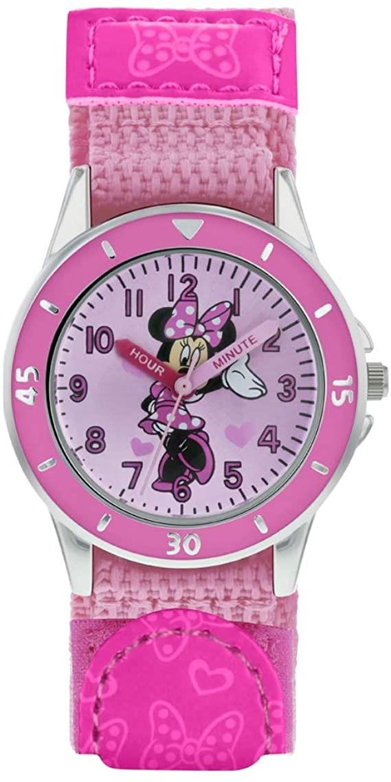 Disney Minnie Mouse Girls Analogue Classic Quartz Watch with Textile Strap MN5106