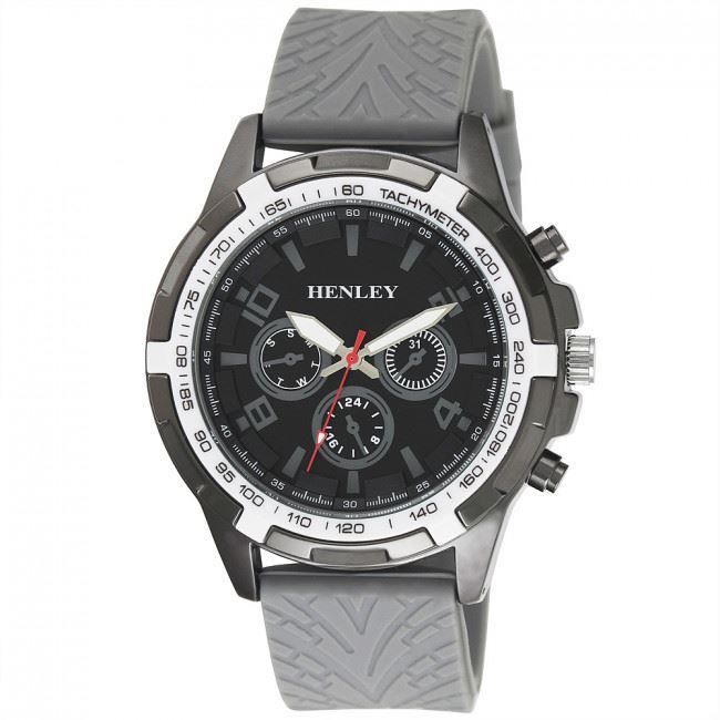 Henley Men's White Topped Sports Tyre Tread Silicone Watch H02189