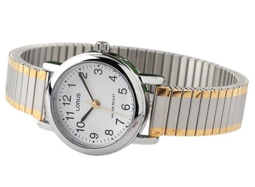 Lorus Ladies White Dial With Two Tone Expanding Bracelet Watch