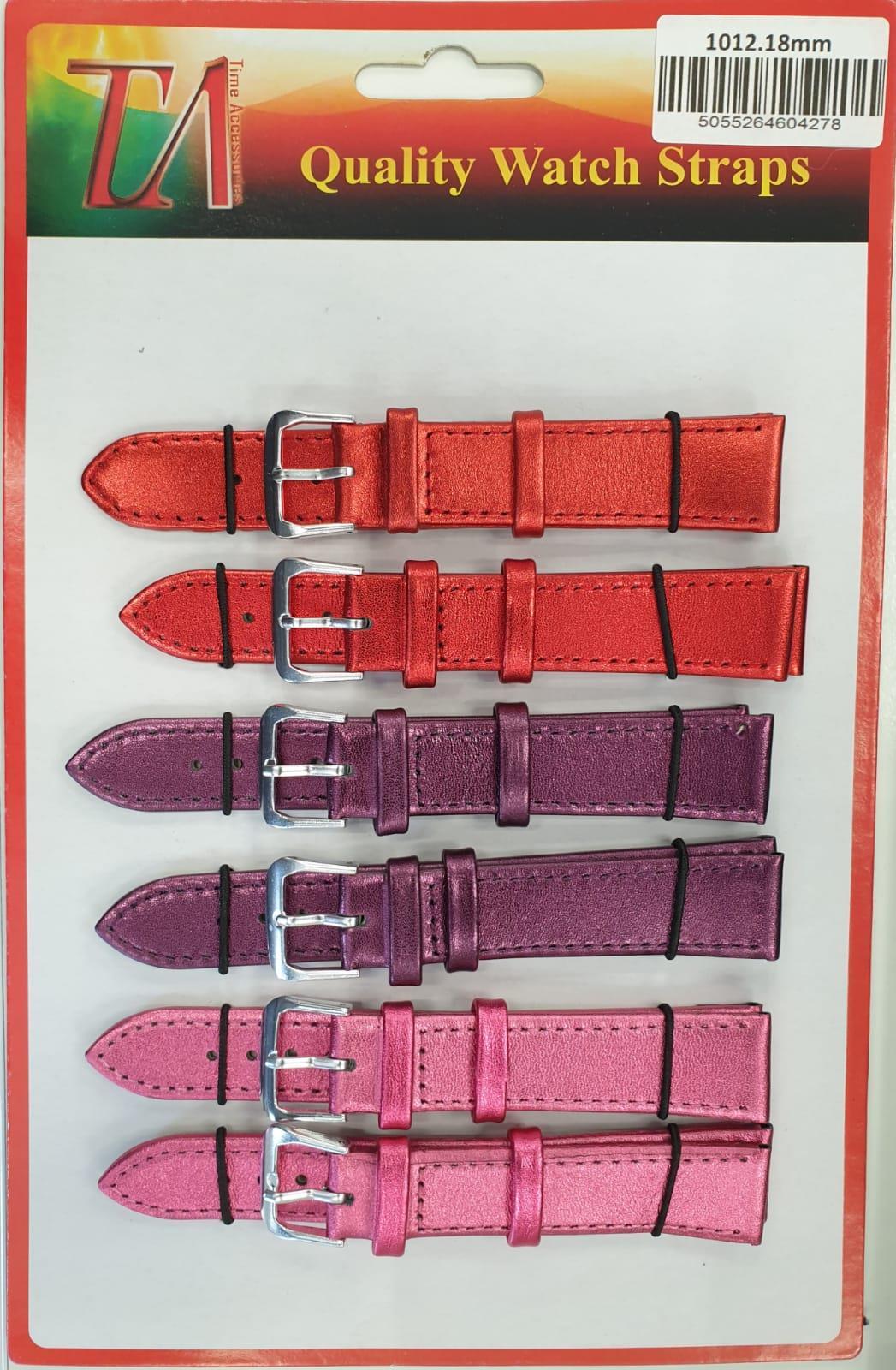 Watch Straps Metallic Colours Red/Pink/Purple 1012.02 Available Sizes 12mm - 20mm