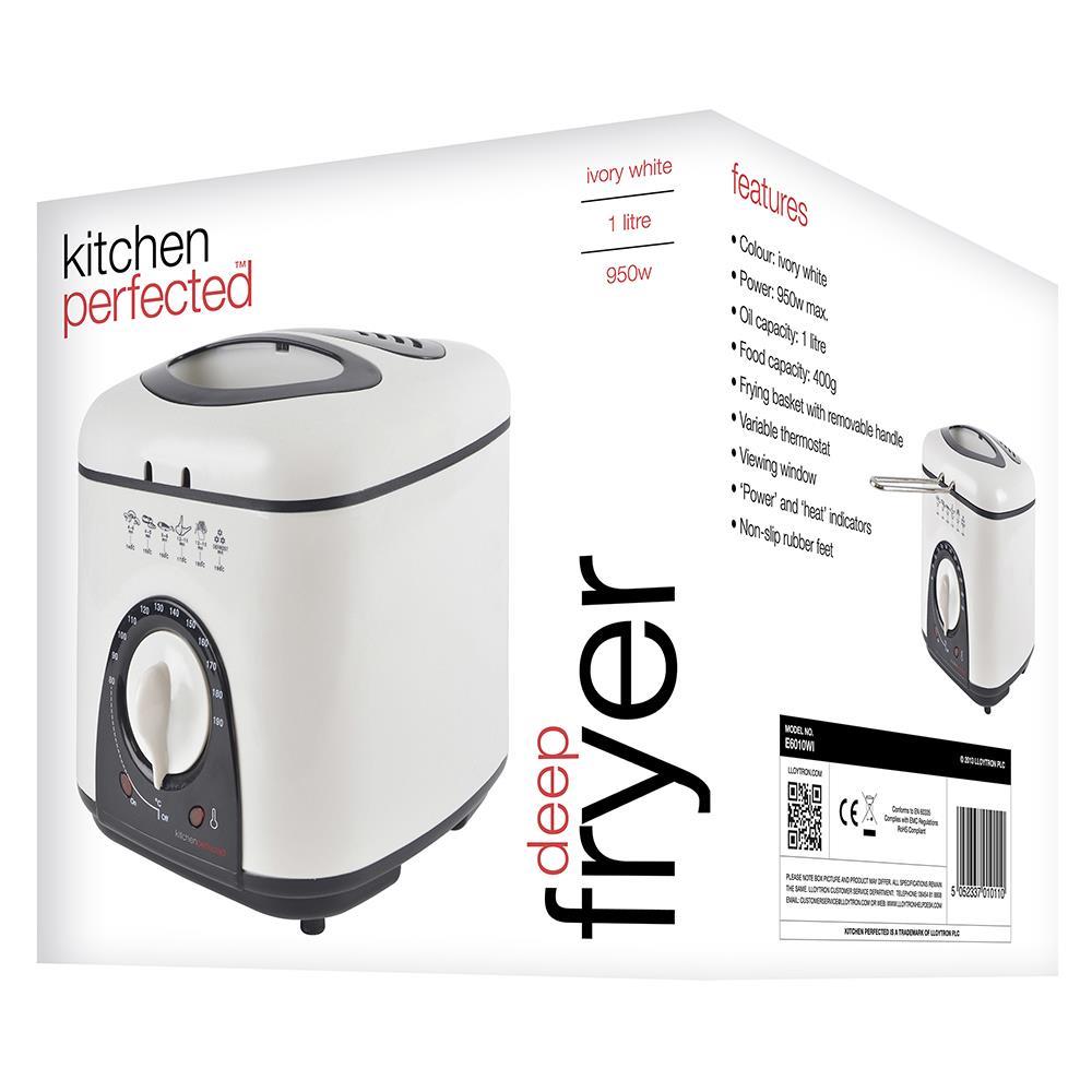 Kitchen Perfected 1.0Ltr Compact Deep Fryer - Ivory White