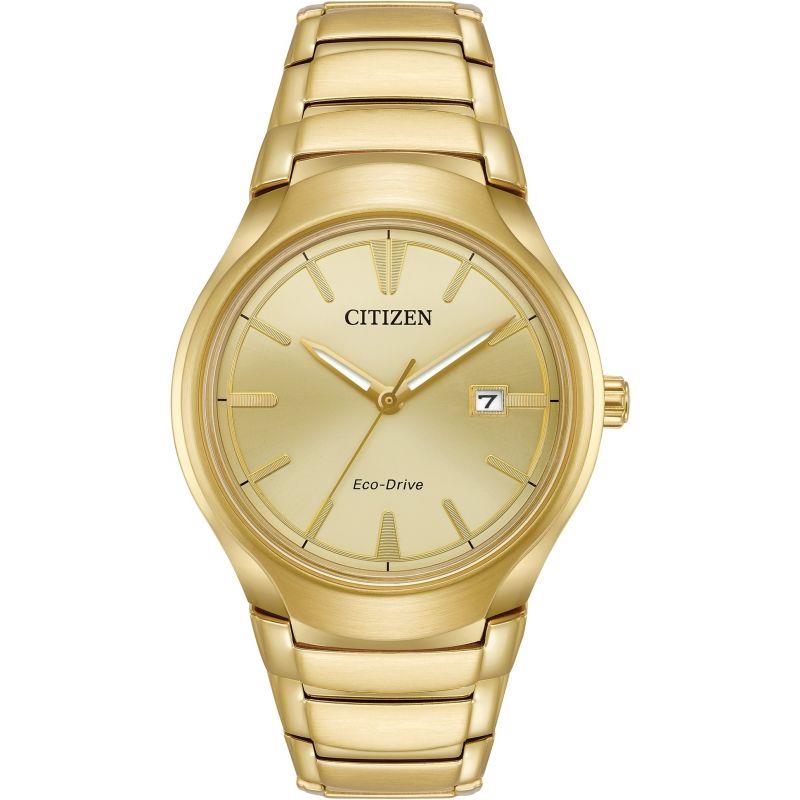 Citizen Mens Gold Plated Eco-drive Watch Aw1552-54p