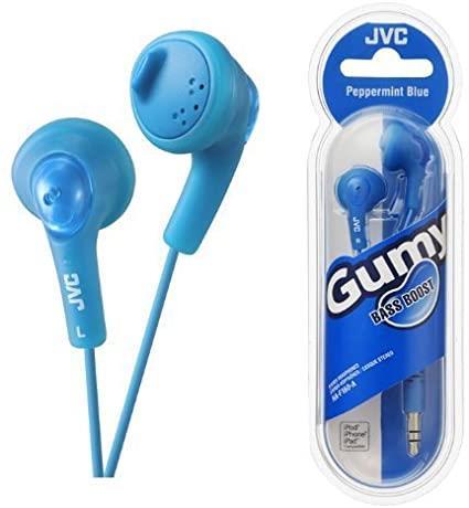 JVC Gumy Bass Boost Stereo headphones HA-F160-A- Peppermint Blue