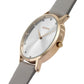Sekonda Ladies Crystal Leather Look Strap Watch, Grey/silver 2938