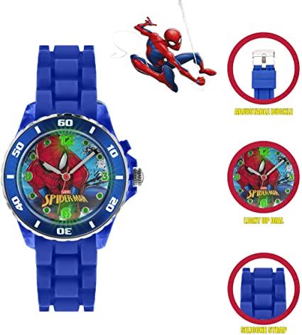 Marvel Spiderman Children's Multicolour Dial Blue Rubber Strap Watch SPD3415