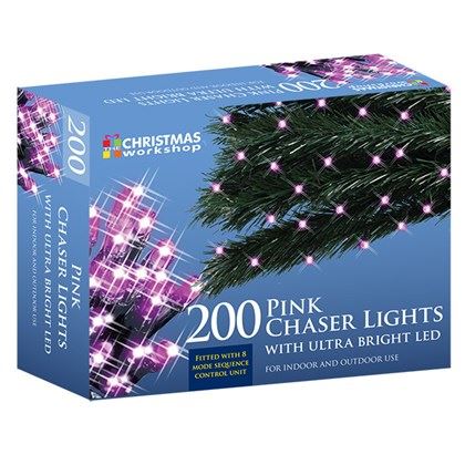 Christmas Workshop 200 LED Pink Chaser Lights (Carton of 12)